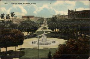 Havana Cuba Indian Park c1910 Postcard
