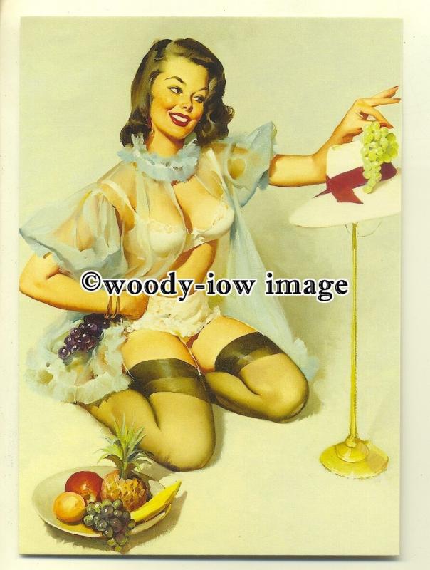 su1998 - Young Woman - Pin Up by artist Gil Elvgren - modern art postcard