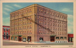 Inman Hotel Champaign IL Postcard PC253