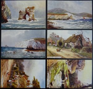 Isle of Wight Set of 6 TENNYSONS COUNRTY c1905 Postcard by Raphael Tuck 7102