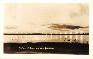 RPPC MIDINIGHT SUN ON THE YUKON Cann's, Fairbanks, Alaska Photo Vintage Postcard