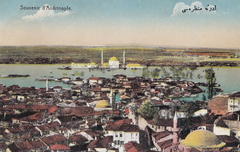 D'Andrinople Aerial Turkey Andrinople Antique Aerial Postcard