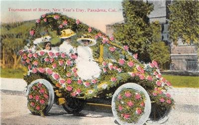 Tournament of Roses New Year's Day PASADENA Parade Float c1910s Vintage Postcard