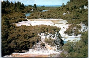 Postcard - Panoramic View, Green Lake and Ngakora Lake - Waiotapu, New Zealand