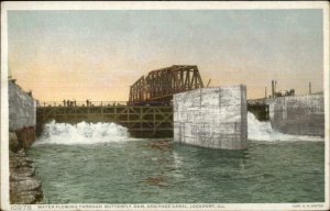 Lockport IL Butterfly Dam c1910 Fred Harvey Postcard