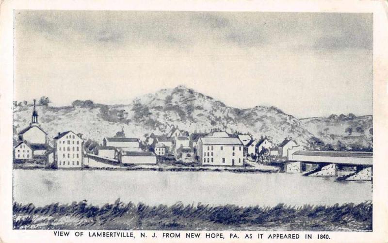 Lambertville New Jersey as it appeared in 1840 Vintage Postcard JB626585