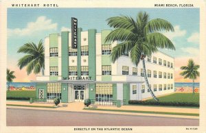 1940s Miami Beach Florida Postcard Whitehart Hotel occupation Teich 24-9800