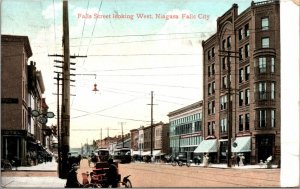 Postcard Falls Street, Looking West, Niagara Falls City, New York