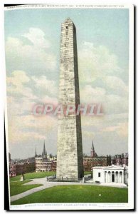Postcard Old Mass Bunker Hill Monument in Charlestown