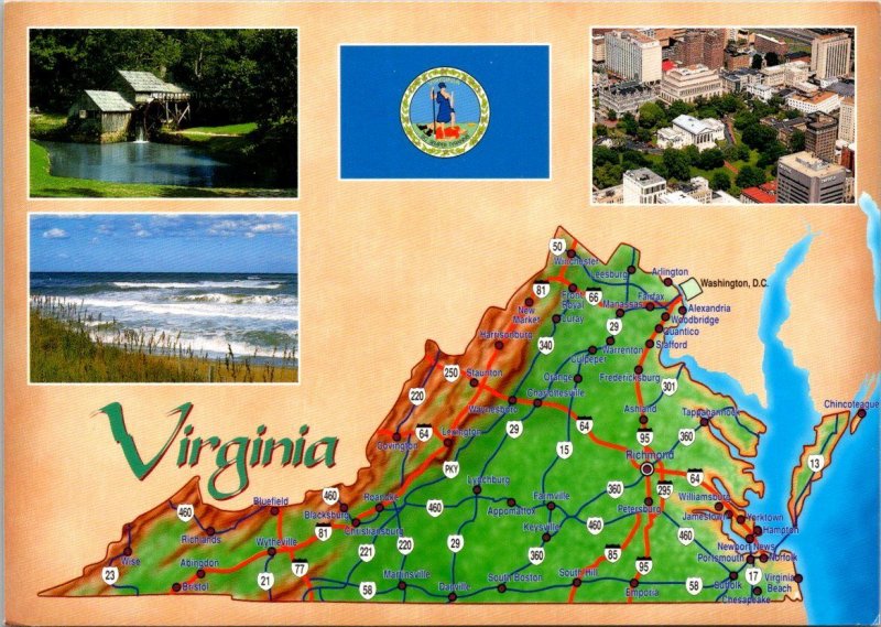 Virginia Map Of The Dominion State