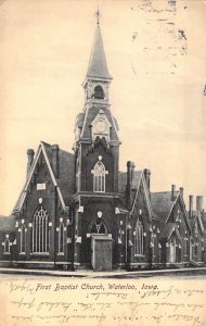 c.'06, , First Baptist Church, Msg, Waterloo, Iowa, Ia,Old Post Card