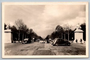 RPPC  Paris  France  Avenue Des Champs-Elysees  - Real Photo Postcard  c1930