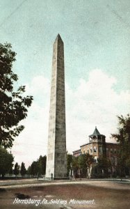 Vintage Postcard 1900's View of The Harrisburg Soldiers Monument Pennsylvania PA