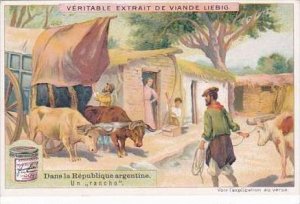 Liebig Vintage Trade Card S973 Argentine Republic No 1 Un Rancho