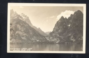 RPPC JACKSON HOLE WYOMING JENNY LAKE TETON MOUNTAINS REAL PHOTO POSTCARD