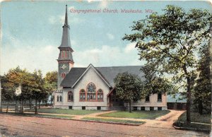 Waukesha Wisconsin 1914 Postcard Congregational Church