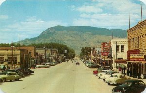 Postcard Wyoming Cody Main Street Business District 1950s Dexter Sanborn 23-4049