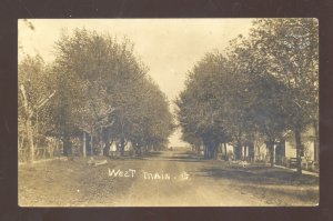 RPPC RED OAK IOWA WEST MAIN STREET SCENE VINTAGE REAL PHOTO POSTCARD