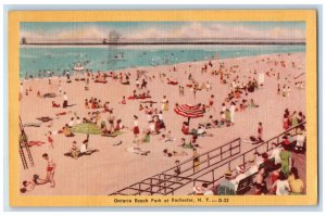 1946 Bathing, Playing Scene Ontario Beach Park at Rochester New York NY Postcard 