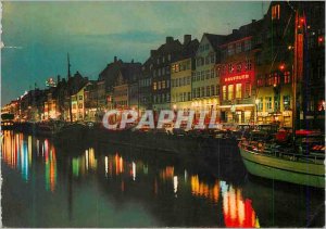 Postcard Modern Copenhagen Nyhavn Boat