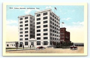 GALVESTON, TX Texas ~ New UNION RAILROAD DEPOT c1920s   Postcard