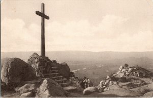 Serra Cross Rubidoux Mountain Vintage Postcard BW Vintage Postcard Divided Back 