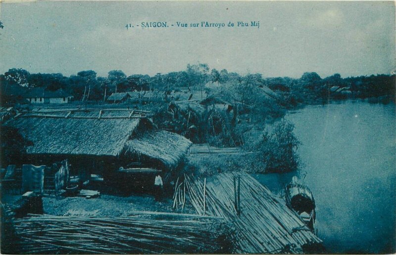 Postcard French Indonesia Vietnam 1920s Saigon Native Scene 23-6066