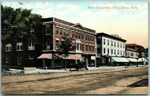 WEST DERRY NH WEST BROADWAY ANTIQUE POSTCARD