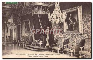 Old Postcard Monaco Prince's Palace Throne Hall