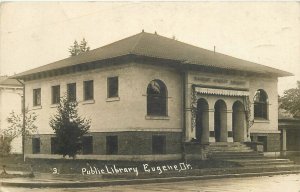 Postcard RPPC Oregon Eugene Public Library #3 23-8375