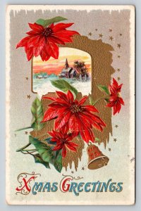 1918  Xmas Greetings  Christmas  Holly    Postcard