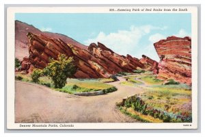 Postcard Entering Park Red Rocks From South Denver Mountain Parks Colorado