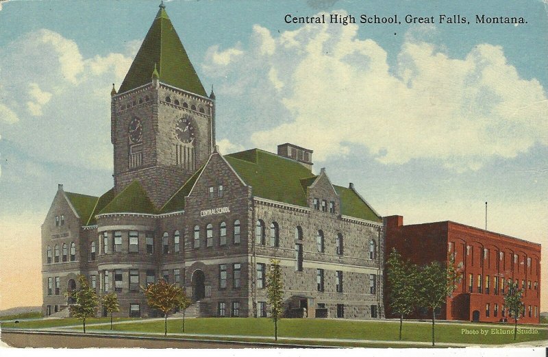 POSTCARD CENTRAL HIGH SCHOOL GREAT FALLS MONTANA