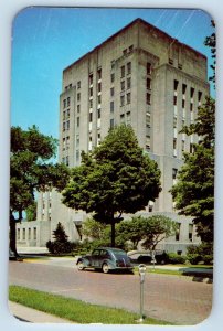 Racine Wisconsin Postcard Racine County Court House Road c1960 Vintage Antique