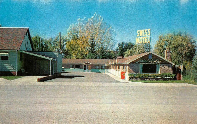 SWISS MOTEL Montpelier, Idaho Roadside c1950s Chrome Vintage Postcard