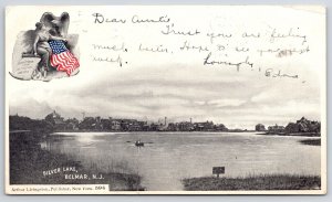 1904 Silver Lake Belmar New Jersey NJ Fishing Boat In Distance Posted Postcard