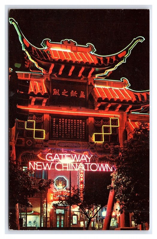 Chinatown At Night Los Angeles California Postcard