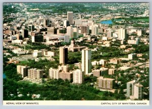 Aerial View Of Winnipeg From The Southwest, Manitoba, Chrome Postcard #2
