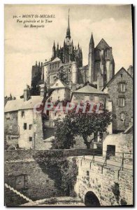 Old Postcard Mont St Michel Vue Generale and Ramparts Tour