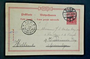 1901 Bonn Germany To The Hague s Gravenhage Holland Vintage Postcard