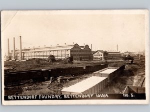 c1910 Bettendorf Foundry Factory BETTENDORF Iowa IA Scott County RPPC Real Photo