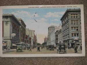 Ludlow St., Looking North From Fifth St., Dayton, Ohio, used vintage card, 1924