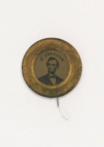 Abraham Lincoln Vintage US Election Campaign Button Badge Postcard