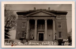 K47/ York South Carolina RPPC Postcard c1940s York County Court House 40