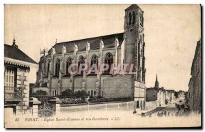 Old Postcard Niort Church of Saint Etienne