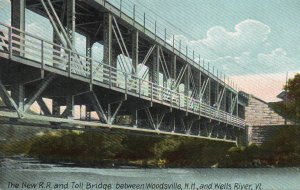 12528 New Railroad & Toll Road Bridge, Woodsville NH & Wells River  VT 1910