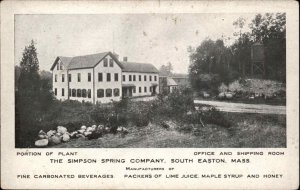 South Easton Mass MA Simpson Spring Co Plant c1910 Vintage Postcard
