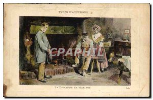 Old Postcard Auvergne Types of Wedding Proposal