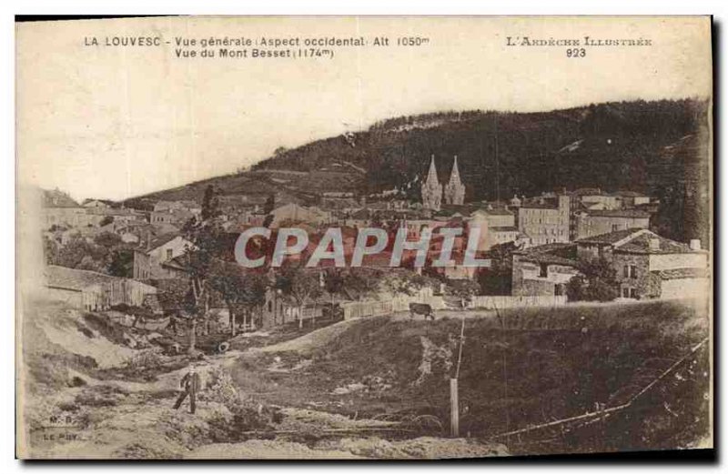 Old Postcard Louvesc General view Western Appearance of Mount View Besset