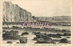 Old Postcard Mers les Bains View from the beach at low tide